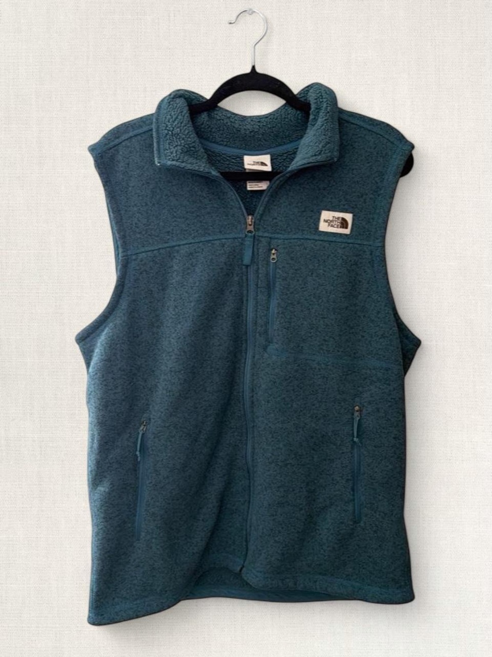 The North Face Men's Teal Fleece Vest - Zip Front